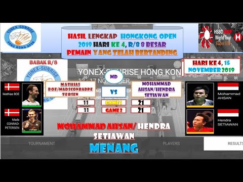 Hasil Lengkap Hongkong Open 2019 Hari Ke 4 R8 Perempat Final Mohammad Ahsan Hendra Setiawan Menang