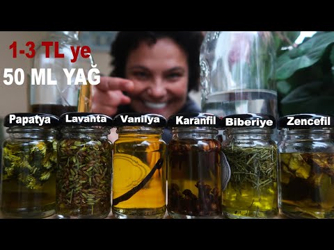 Evde Aromatik Kokulu Lavanta, Vanilya, Zencefil, Papatya, Biberiye, Karanfil Yağ Yapımı (1-3 TL' ye)