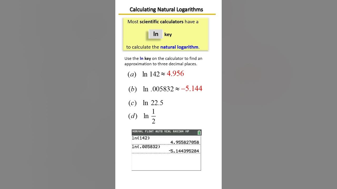 How to Use the LN Button on a Calculator 🧮 | Approximate Natural Logs ...