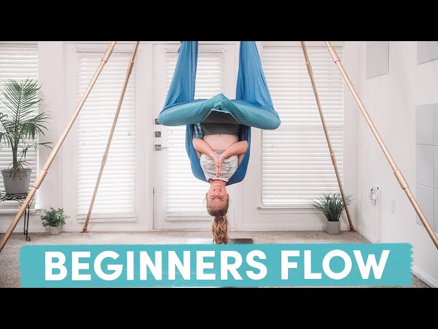 Aerial Yoga Beginner's Class  5 Pose Open Hammock Flow 