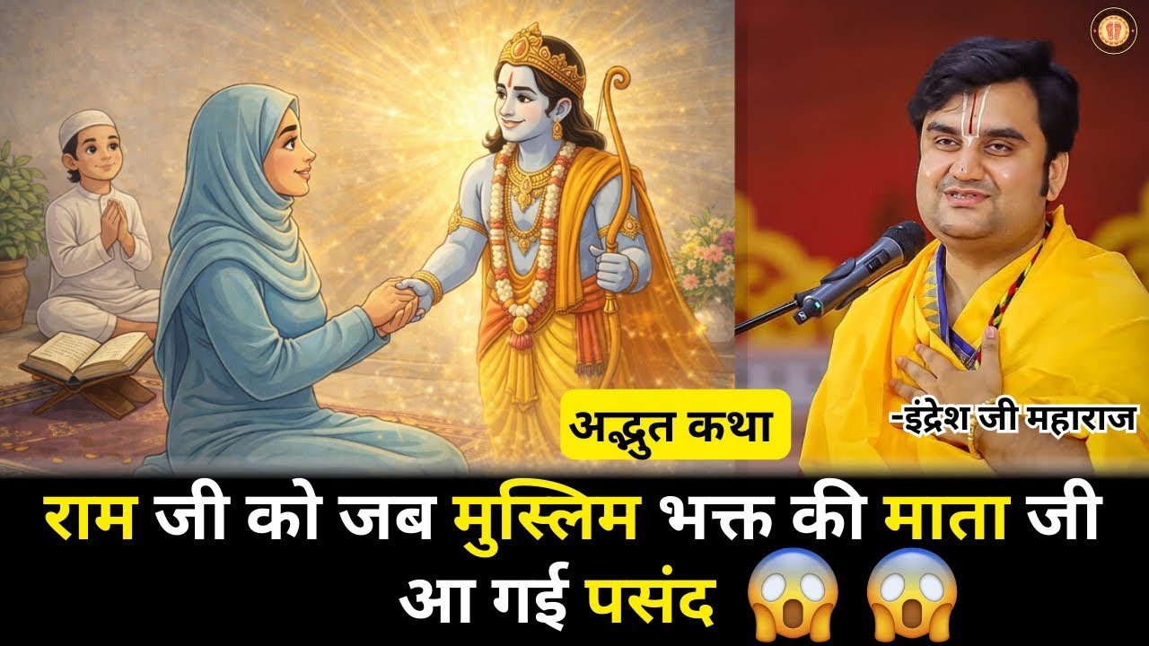 Ram ji ko jab aa gyi muslim bhakt ki mata ji pasand 💥💥 #indreshji #katha #muslim #bhagwatkatha 