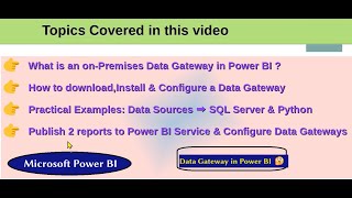 Power BI  👉  Data Gateways 👉 Install  & Configure ✨ 2 Examples 👉 SQL Server data source & Python