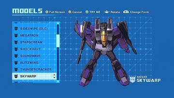 Transformers Devastation: SKYWARP & THUNDERCRACKER (All voice clips, theme, and transformations)