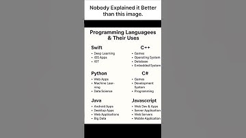 Programming Languages And Their Uses #programming #languagelearning #ytshorts #trending #yt #shorts