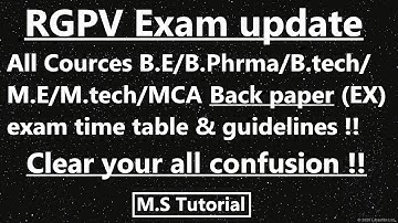 RGPV Exam  Update !! All cources EX student