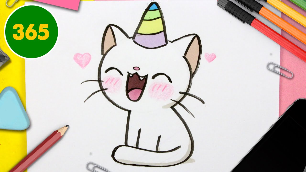 Comment Dessiner Un Chat Licorne Kawaii Apprendre A Dessiner Comment Dessiner Kawaii Facile Youtube