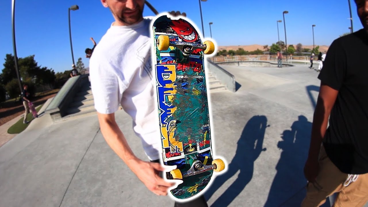 please cartoon WORST BOARD AT THE PARK | TREFLIP TO WIN A NEW BOARD!