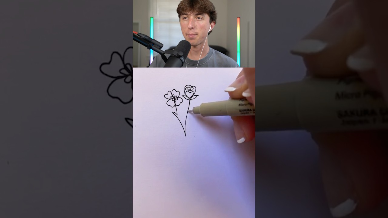 How To Draw Flowers With One Line!