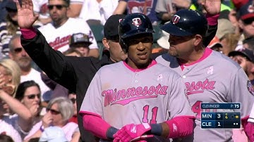 MIN@CLE: Polanco brings in Mauer with an RBI single