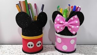 ميكي ماوس و ميني ماوس لوضع الاقلام و لاعياد الميلاد/Pen / idee per i compleanni /pencil holder/