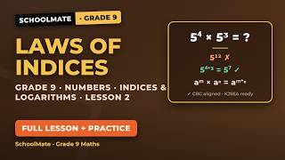 Laws of Indices: Multiplication & Division | Grade 9 CBC Mathematics — Lesson 2