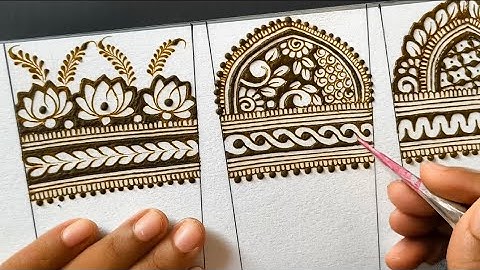 How to make 3 Different Bridal Mehendi Borders|Easy  henna startup tutorial by Titli