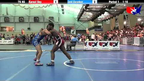 Kamal Bey vs. Levi Escobar at 2013 FILA Cadet Nati...
