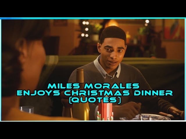 Miles Morales Enjoys Christmas Dinner In Spiderman Quotes Compilation