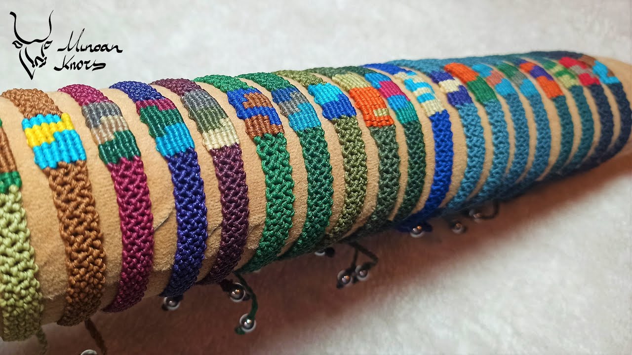 Easy Macrame bracelet tutorial small feshnet with center random pattern DIY idea | Minoan Knots