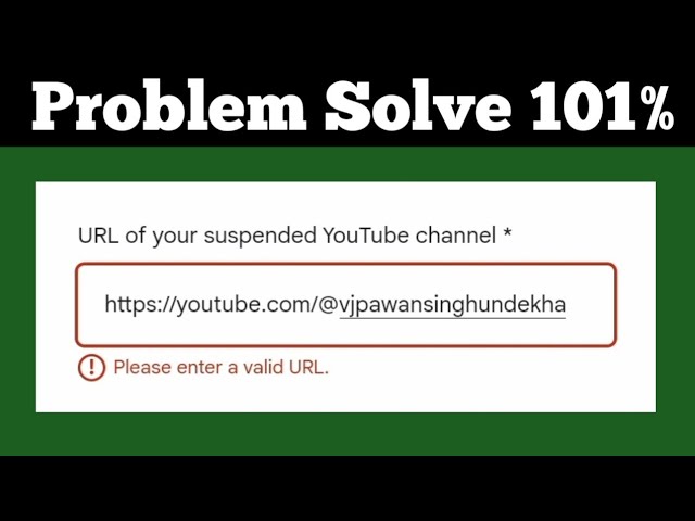 suspended  channel url not working, please enter a valid url
