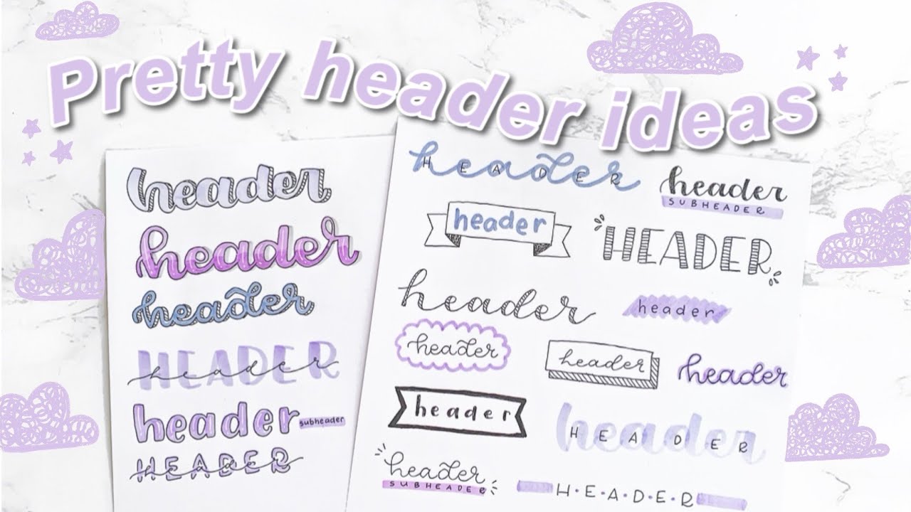 Pretty and aesthetic header / title ideas  how to have pretty notes  back  to school 30🌙