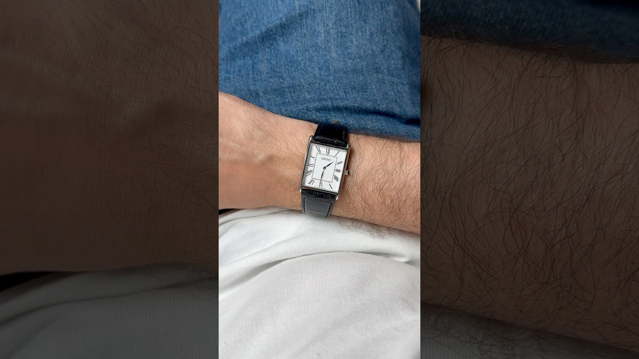 Seiko - Tank XL Acier Chiffres Romains Cabochon - 2001 