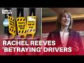 Rachel Reeves ‘betraying’ drivers by not halving VAT on fuel