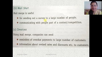 CBSE CA(Computer Application) Class-7 Ch-2 Word Processor- Mail Merge