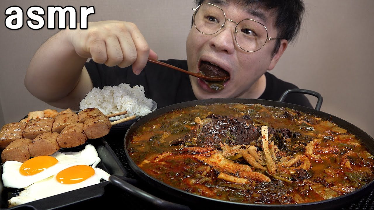 먹방창배tv 선지가통으로 양평해장국 많아도 너무많다 덜덜덜 Ox Blood Hangover Soup mukbang Legend koreanfood asmr