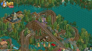 Bumbly Bazaar 26.16 second speed run in OpenRCT2