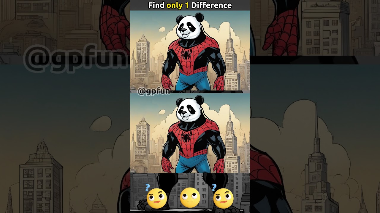 Spider-man but Spider Panda 😆 Find the Difference - 012 
