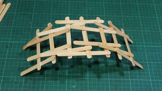 Make Leonardo Da Vinci popsicle stick bridge #208