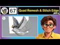 Rhino 3D Tutorial: Stitch Edge, Merge Faces &amp; QuadRemesh Explained  Complete Mesh Workflow #rhino3d