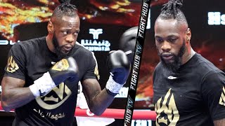 FIRED UP Deontay Wilder SHOWS NEW SKILLS in media workout for Joseph Parker