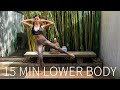 15 MIN LOWER BODY / GLUTES WORKOUT || At-Home Pilates (Stretch Included)