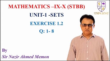 Grade IX-X Unit:1, Exercise 1.2, Questions 1 - 8 | STBB | Sindhi | 4K | Study Zone N