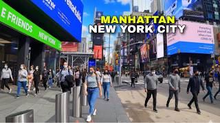 Walking 33rd St to Times Square, NYC – Empty Streets 2021 Pandemic 4K