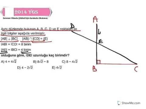 Dik Ucgen 2014 Ygs Cikmis Sinav Sorusu Youtube