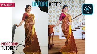 Saree Manipulation In Photoshop 2020 | Saree Photo Correction Tutorial | Photo MAnipulation 2020 screenshot 4