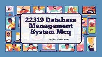 22319 Database Management System (DMS) mcq with answers