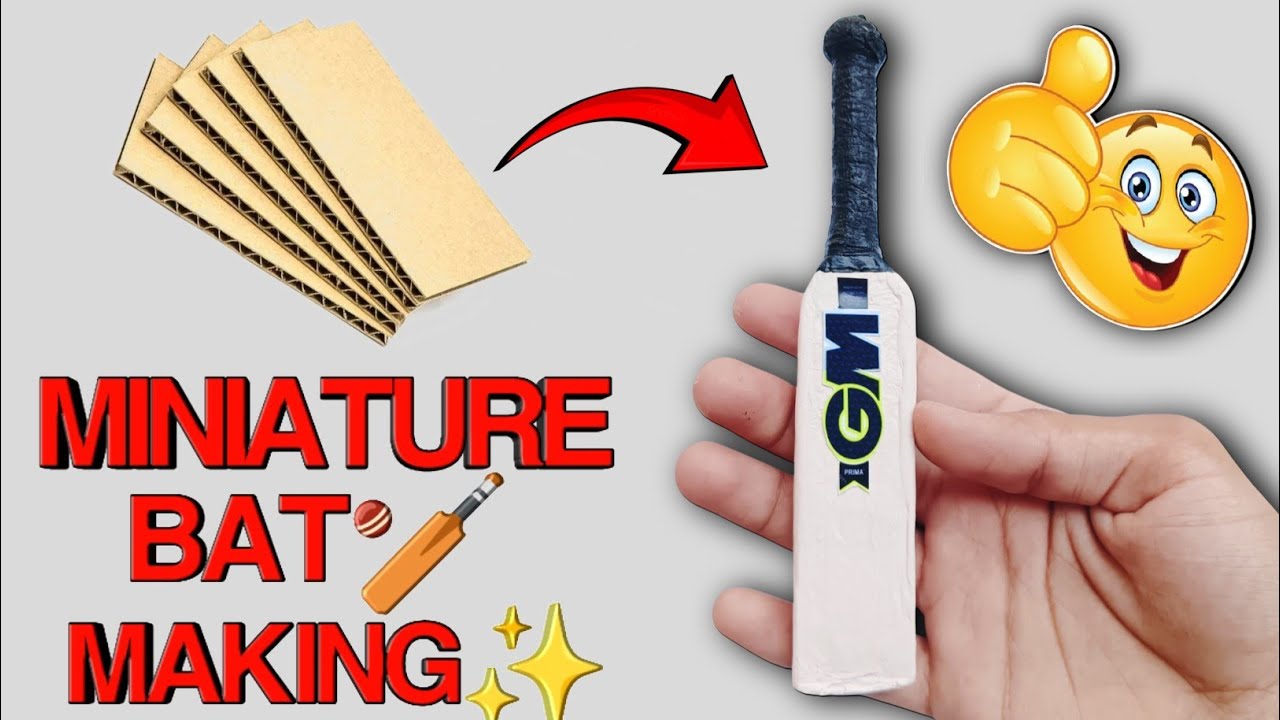 How to Make Miniature Cricket Bat with Cardboard | DIY Bat Making ...