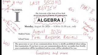 August 2024 Algebra 1 Regents Review (Part II #24-30)