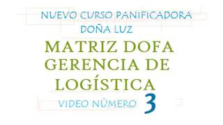 Matriz dofa gerencia de logistica