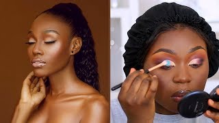 DARK SKIN MAKEUP Tutorial 2020 👩🏾🦋| Makeup Tutorials Compilation For Black Women #3