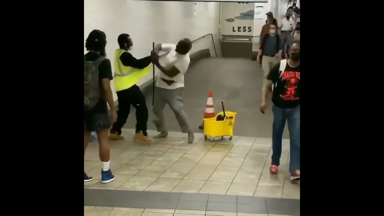 Homeless Man POOPS In MOP Bucket NYC Subway