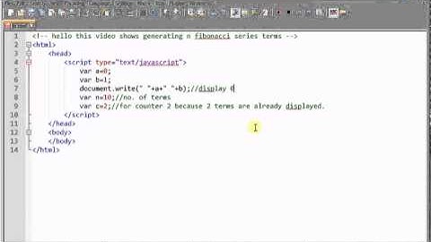 Javascript Code For Generating N Fibonacci Series Terms