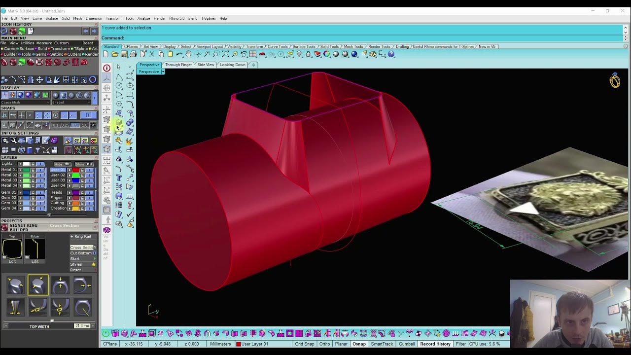 Как быстро построить 3Д модель мужской печатки с нуля в Матрикс. Урок ...