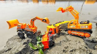 Big Truck Rescue 😱 TATA Dumper Pulling Heavy Load Working Mud | Toys Cartoon Video | Kiddie Toys