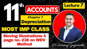 Class 11 | Ch 7 Depreciation | Solving of Illustrations 4 on WDV Method pg no 238 L 7