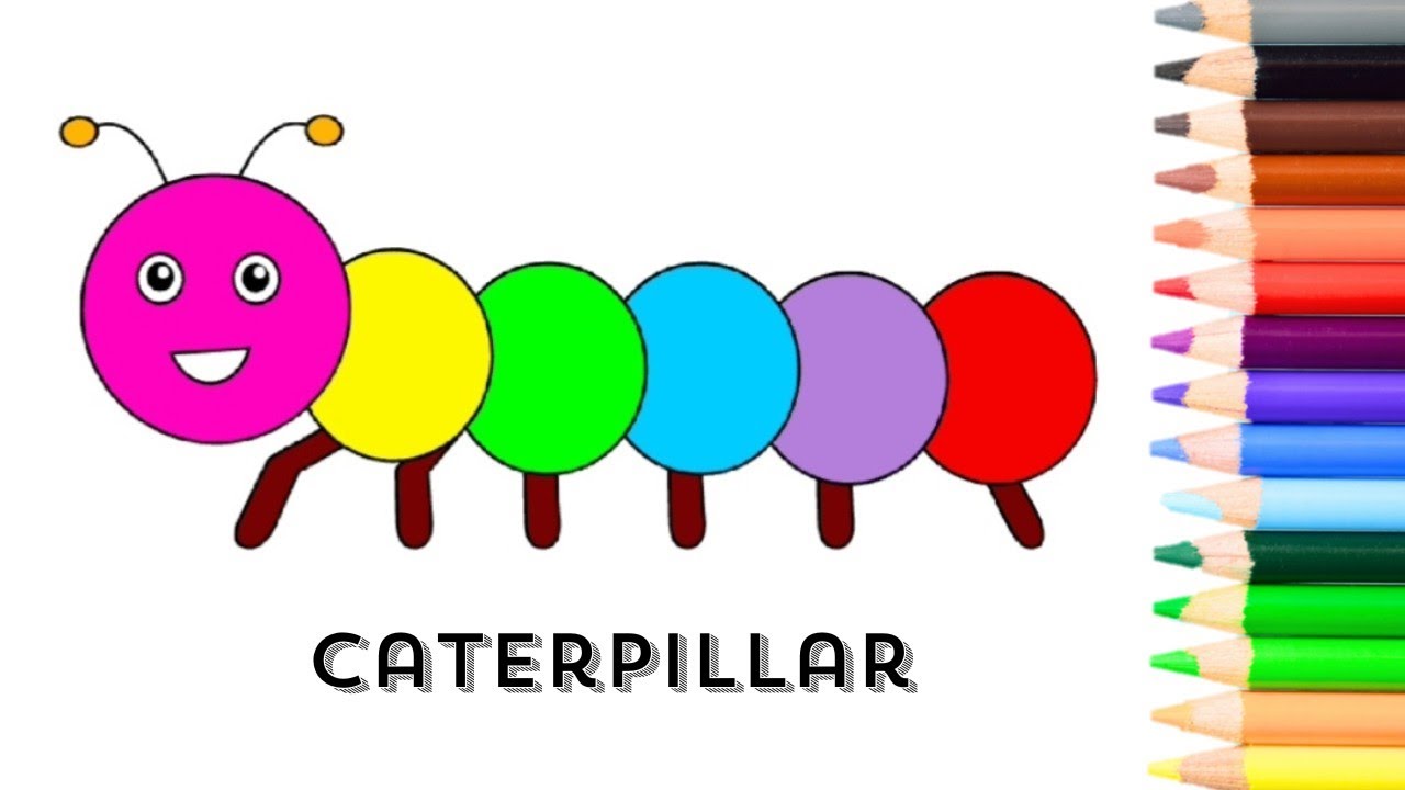 Colorful Caterpillar 🐛| Drawing & Coloring For Kids 🌈🥳 - YouTube