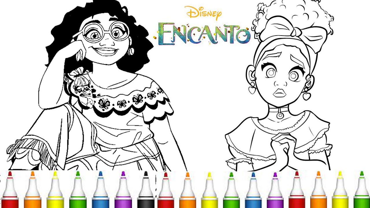 Disney ENCANTO MIRABEL Coloring Book Disney's Mirabel & Dolores Coloring  Page - Color Mirabel 
