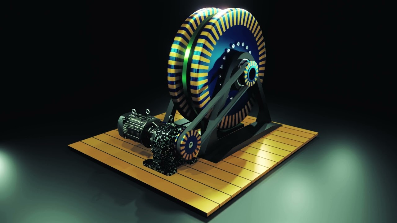 Flywheel generator during work