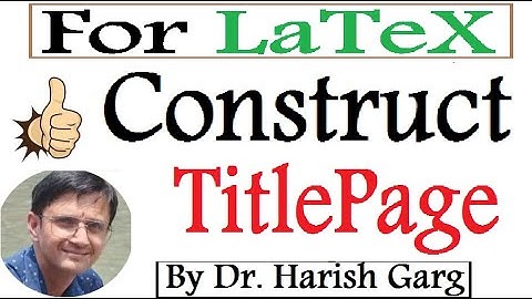 TITLE Page of a research paper in LATEX