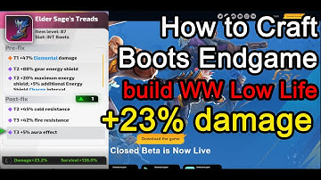 [Craft Gear] Craft Boots Endgame WhirlWind Low Life Full guide  | Torchlight:infinite (CB)